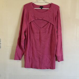 NWOT Torrid Pink Sweater Open Chest Cable Knit Sz 5 Gorgeous